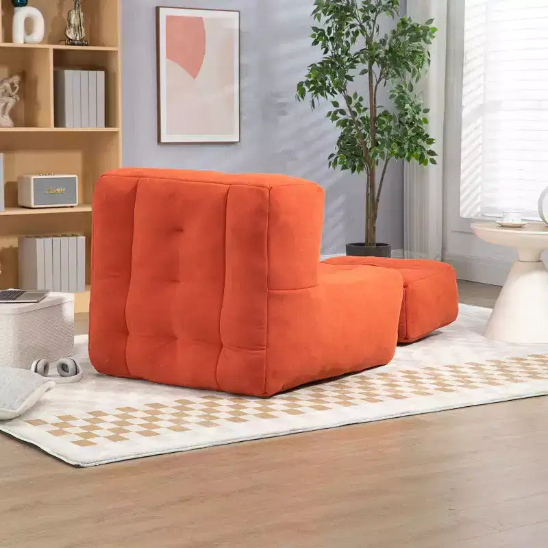 Fluffy bean bag chair for adults, super soft lazy sofa with memory foam and ottoman, indoor modern focus chair for living room, bedroom, apartment