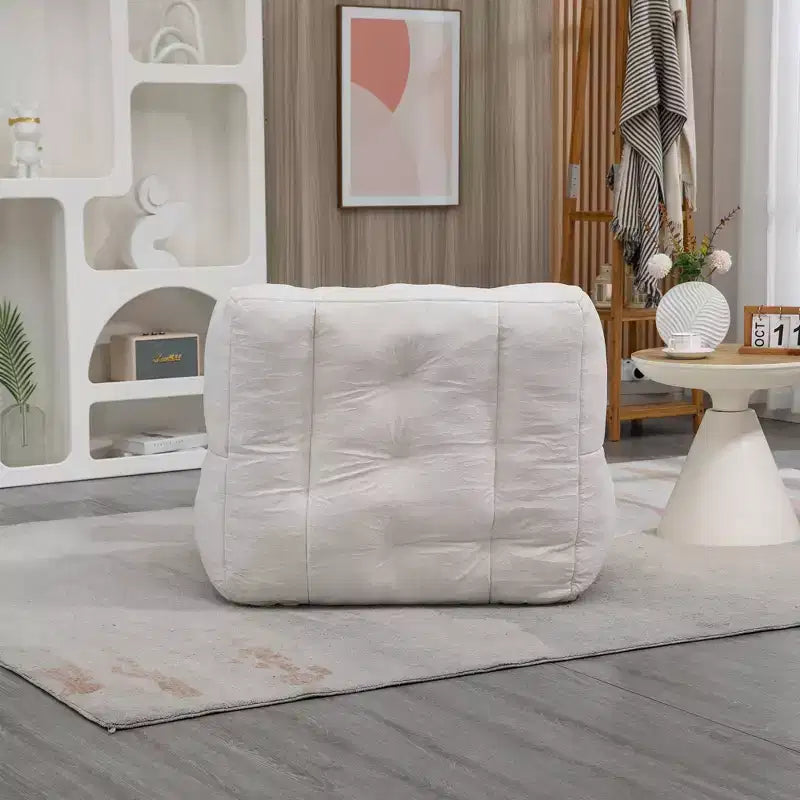 Fluffy bean bag chair for adults, super soft lazy sofa with memory foam and ottoman, indoor modern focus chair for living room, bedroom, apartment