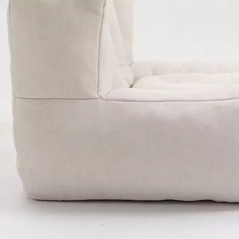 Fluffy bean bag chair for adults, super soft lazy sofa with memory foam and ottoman, indoor modern focus chair for living room, bedroom, apartment