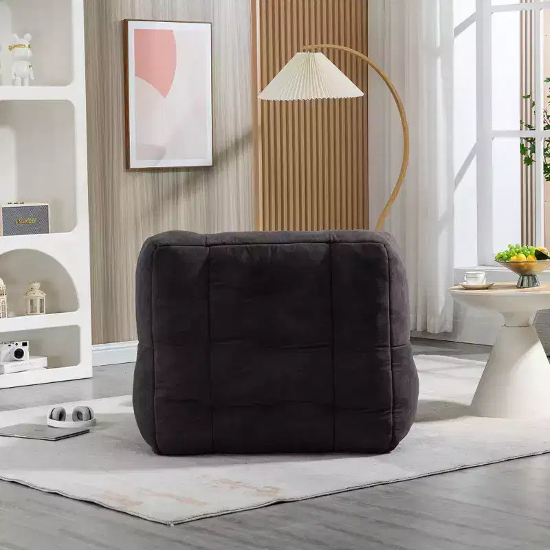 Fluffy bean bag chair for adults, super soft lazy sofa with memory foam and ottoman, indoor modern focus chair for living room, bedroom, apartment