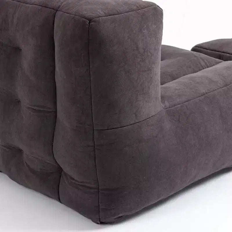 Fluffy bean bag chair for adults, super soft lazy sofa with memory foam and ottoman, indoor modern focus chair for living room, bedroom, apartment