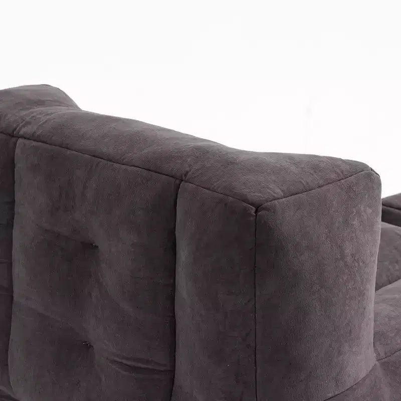 Fluffy bean bag chair for adults, super soft lazy sofa with memory foam and ottoman, indoor modern focus chair for living room, bedroom, apartment