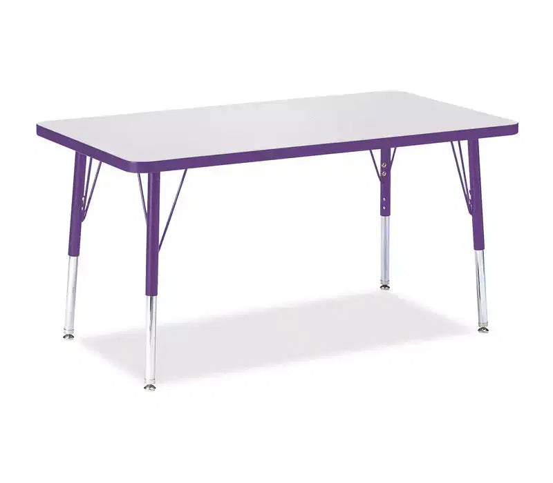 Jonti-Craft Berries Elementary Height Color Edge Rectangle Table (24 x 36) in Purple