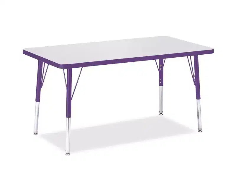 Jonti-Craft Berries Elementary Height Color Edge Rectangle Table (24 x 36) in Purple
