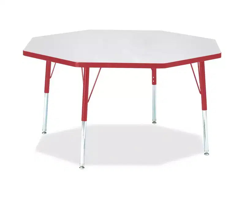 Jonti-Craft Berries Elementary Height Color Edge Octagon Table 48 x 48 in Red