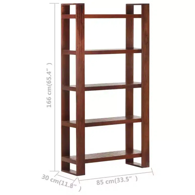 vidaXL Book Cabinet Honey brown Solid Acacia Wood Medium Book Cabinet - 33.5 65.4