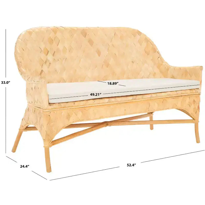 Chorus Woven Sofa Bench - SEA7041 - Natural/White - Safavieh