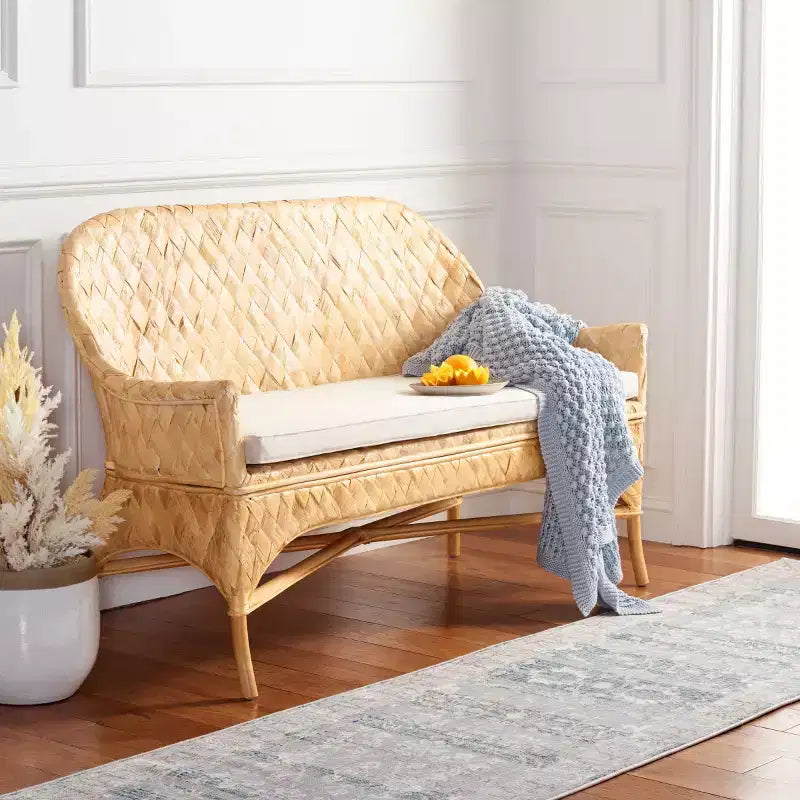 Chorus Woven Sofa Bench - SEA7041 - Natural/White - Safavieh