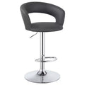 Coaster,Barraza 29 Adjustable Height Bar Stool Grey and Chrome