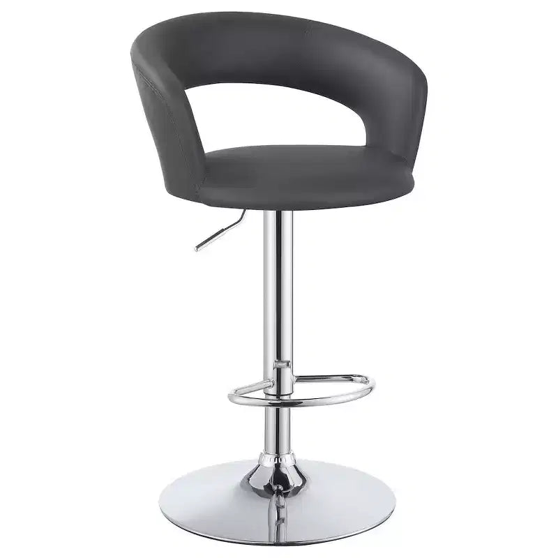 Coaster,Barraza 29 Adjustable Height Bar Stool Grey and Chrome