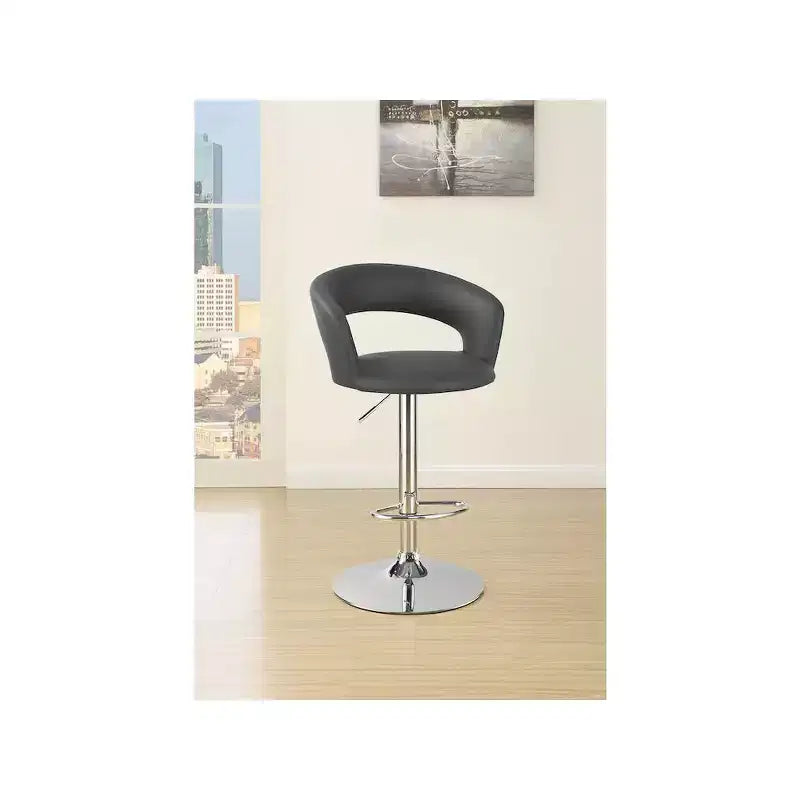 Coaster,Barraza 29 Adjustable Height Bar Stool Grey and Chrome