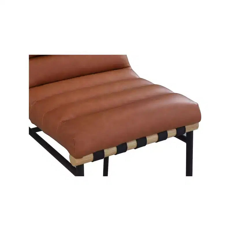 Meridian Furniture,Burke Cognac Vegan Leather Bar Stool