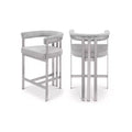 Meridian Furniture,Marcello Grey Velvet Counter Stool, Set of 2