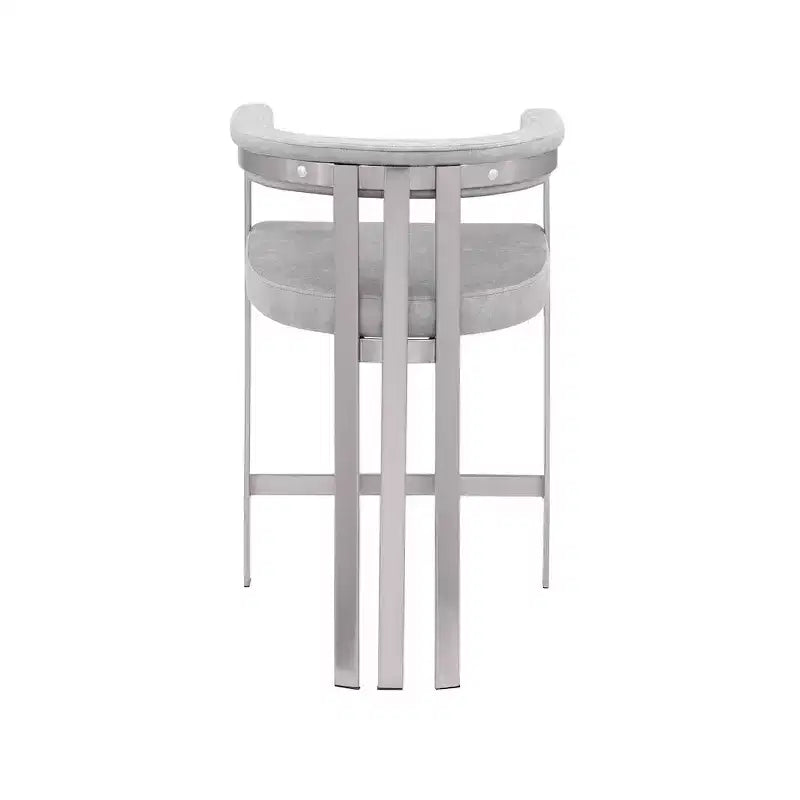 Meridian Furniture,Marcello Grey Velvet Counter Stool, Set of 2