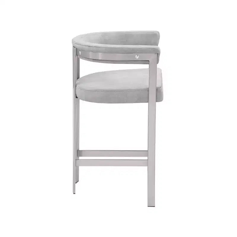 Meridian Furniture,Marcello Grey Velvet Counter Stool, Set of 2