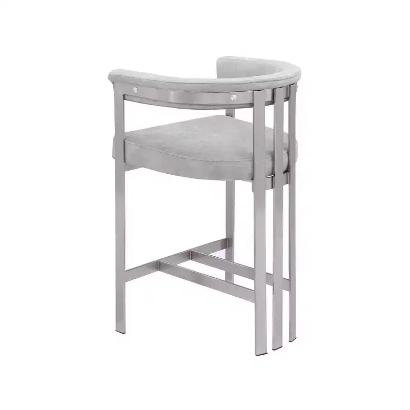 Meridian Furniture,Marcello Grey Velvet Counter Stool, Set of 2