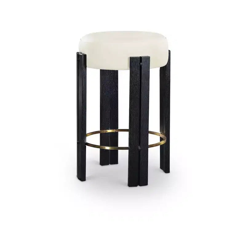 Meridian Furniture,Harrison Cream Vegan Leather Counter Stool