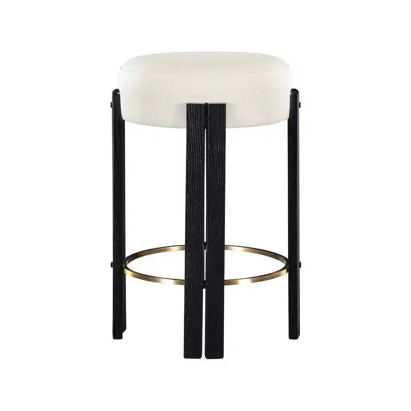 Meridian Furniture,Harrison Cream Vegan Leather Counter Stool