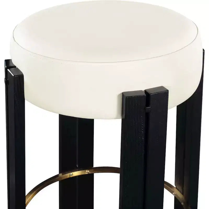 Meridian Furniture,Harrison Cream Vegan Leather Counter Stool