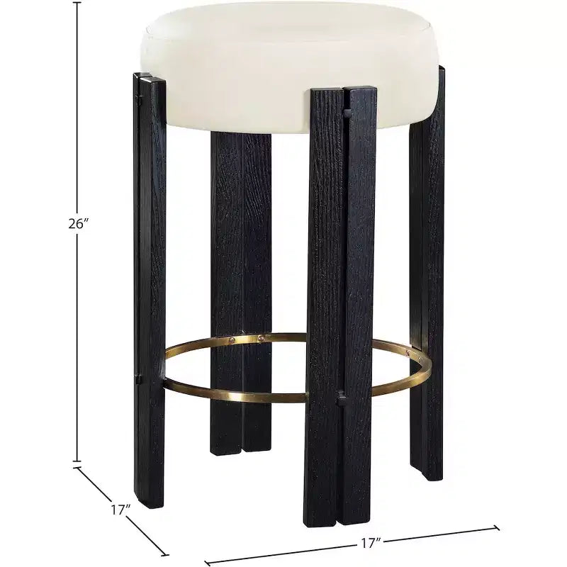 Meridian Furniture,Harrison Cream Vegan Leather Counter Stool