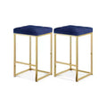 Meridian Furniture,Nicola Navy Velvet Stool, Set of 2