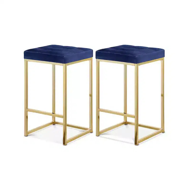 Meridian Furniture,Nicola Navy Velvet Stool, Set of 2