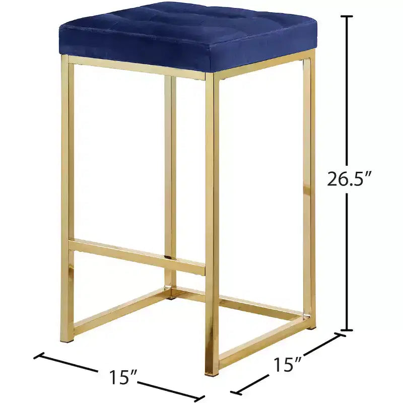 Meridian Furniture,Nicola Navy Velvet Stool, Set of 2