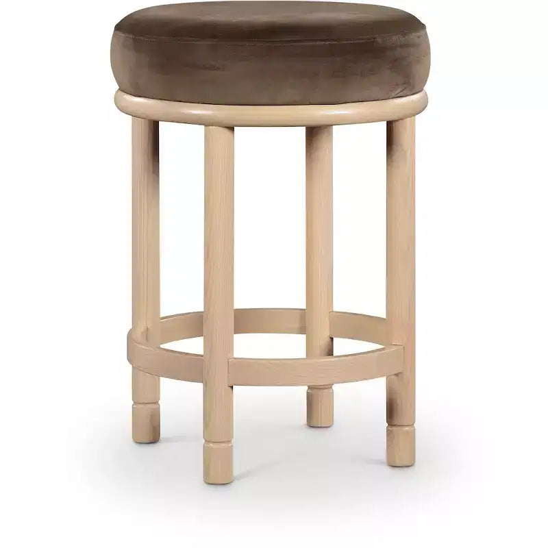Meridian Furniture,Monette Brown Velvet Counter Stool