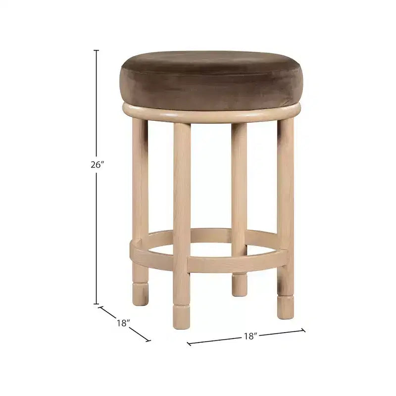 Meridian Furniture,Monette Brown Velvet Counter Stool