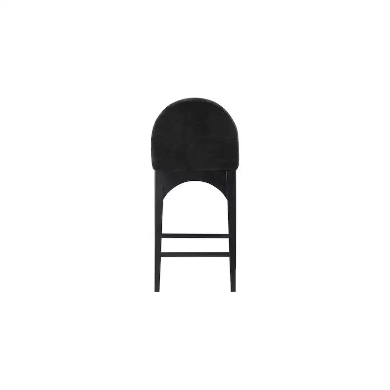 Meridian Furniture,Waldorf Black Chenille Fabric Stool