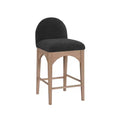 Meridian Furniture,Waldorf Black Boucle Fabric Stool