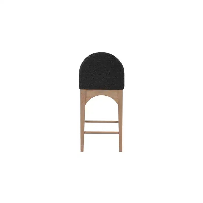 Meridian Furniture,Waldorf Black Boucle Fabric Stool