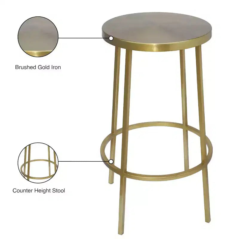 Meridian Furniture,Tyson Gold Iron Counter Stool