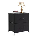 2 Drawer Dresser Storage Cabinet with Metal Frame and Wood Top  Fabric Drawers Chest for Bedroom, Closet, or Living Room