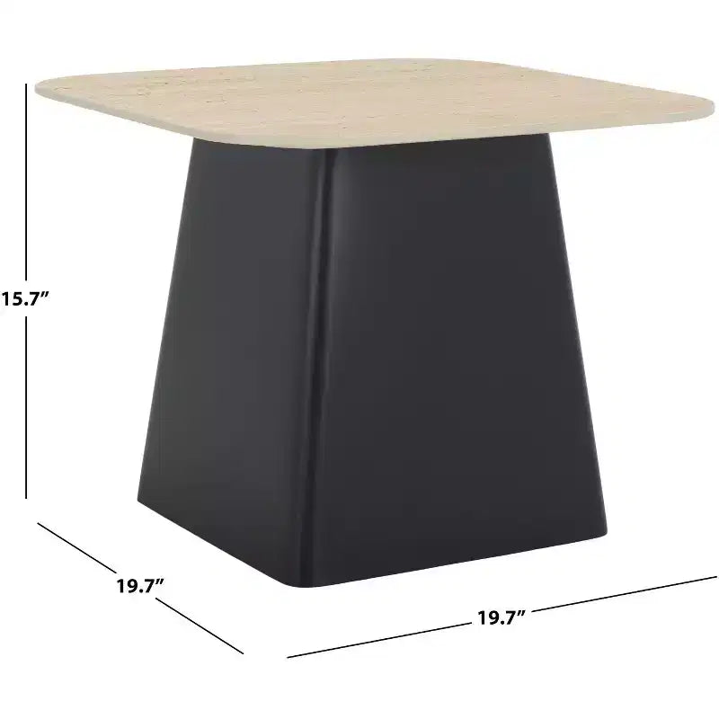 Fedo Porcelain Side Table - ACC2905A - Beige/Black - Safavieh