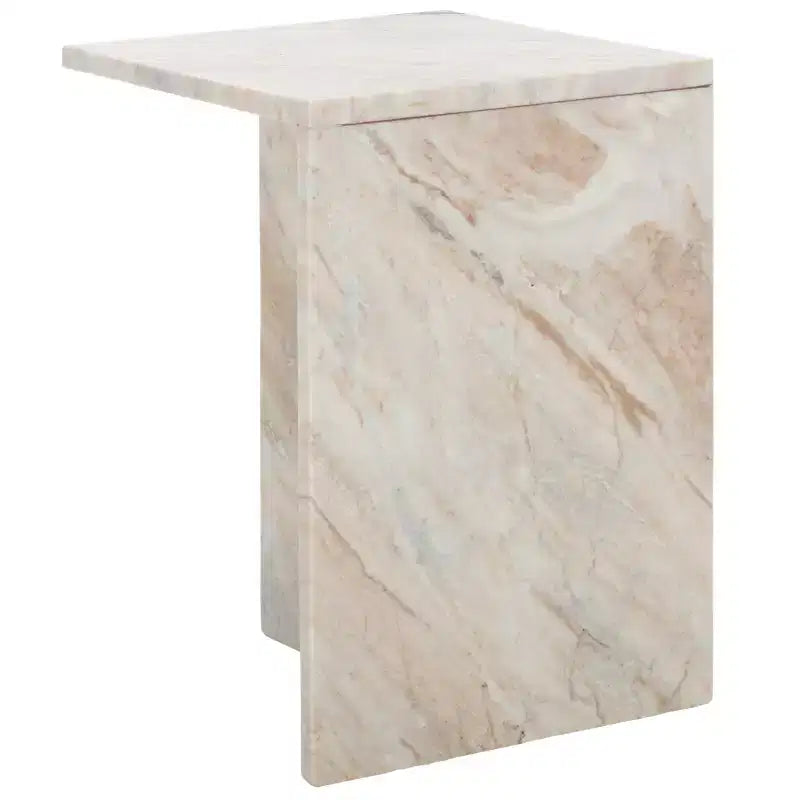 Udo T Marble Side Table - ACC3734A - Brown Grey - Safavieh