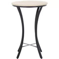 Saxony Travertine Side Table - ACC3731A - Beige/Black - Safavieh