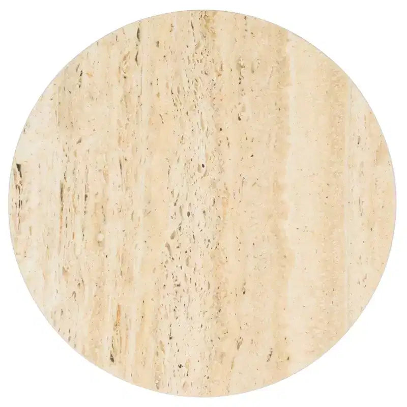 Saxony Travertine Side Table - ACC3731A - Beige/Black - Safavieh
