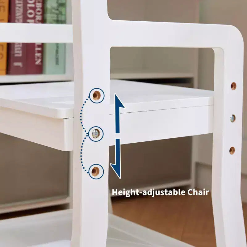 Kids Corner Desk, Desk and Chair Set for Children, L Shape Kids Study Table - Features Bulletin Board Open Shelves & Storage Cabinets
