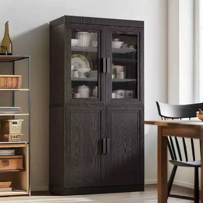 PexFix Freestanding Wood Pantry Cabinet Kitchen Storage Organizer With Shelves & Doors Large Capacity