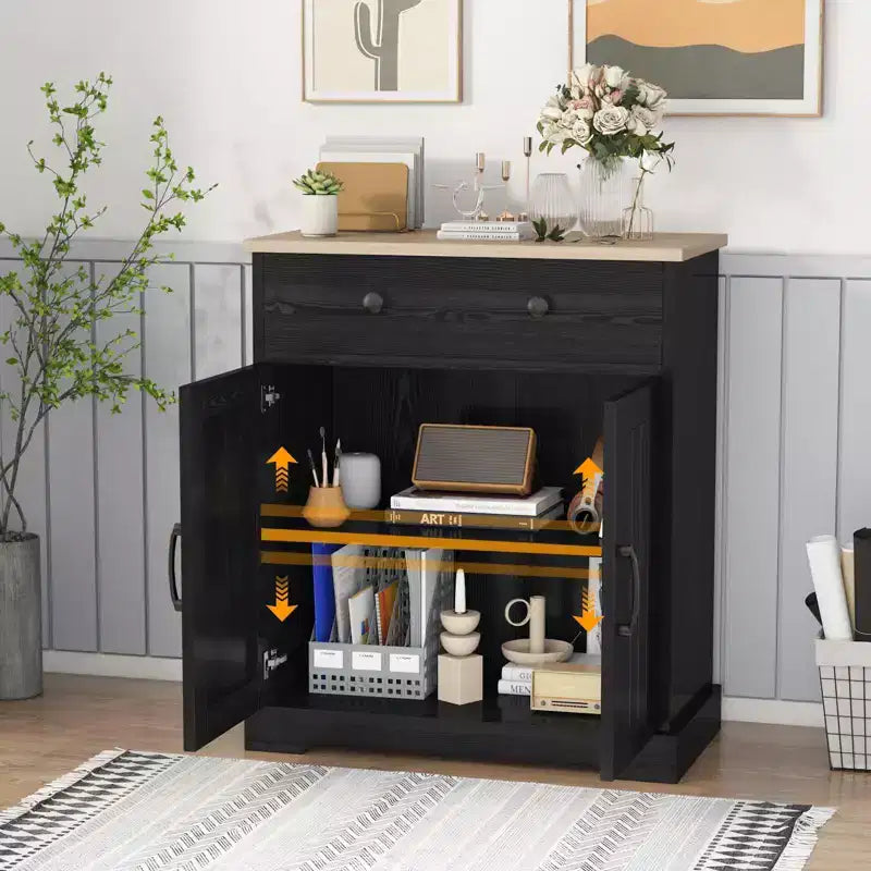 Kitchen Storage Cabinet, Modern Buffet Cabinet with Storage, Coffee Bar with 2 Drawers and 2 Doors, Floor Buffet