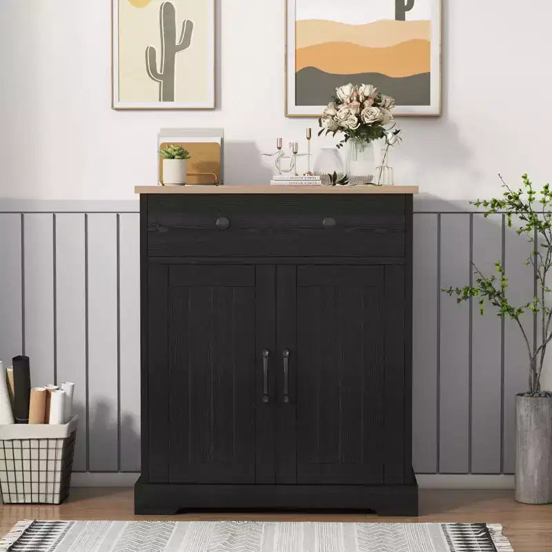 Kitchen Storage Cabinet, Modern Buffet Cabinet with Storage, Coffee Bar with 2 Drawers and 2 Doors, Floor Buffet