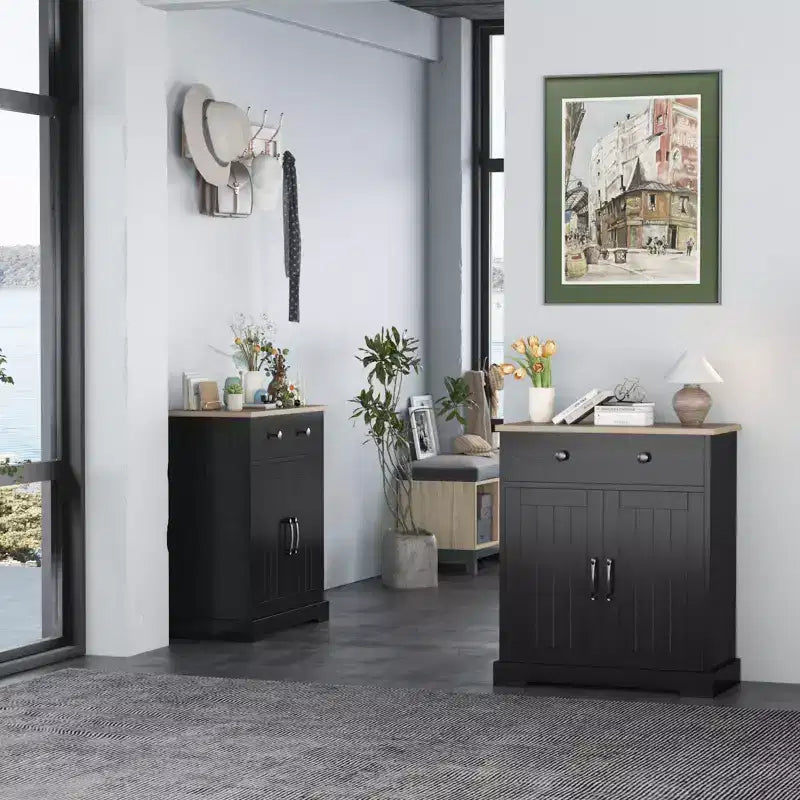 Kitchen Storage Cabinet, Modern Buffet Cabinet with Storage, Coffee Bar with 2 Drawers and 2 Doors, Floor Buffet