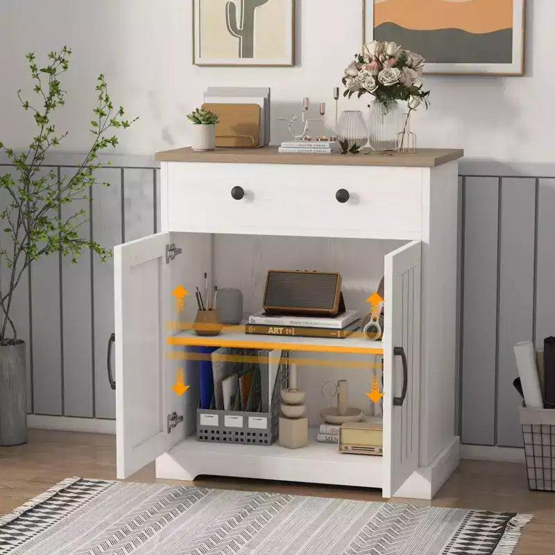 Kitchen Storage Cabinet, Modern Buffet Cabinet with Storage, Coffee Bar with 2 Drawers and 2 Doors, Floor Buffet