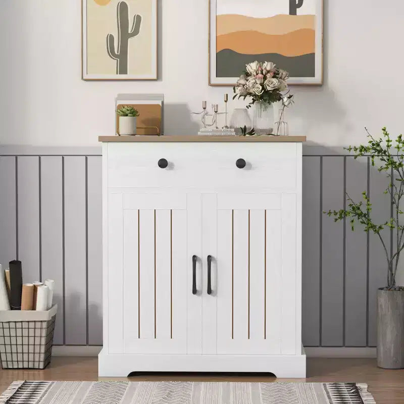 Kitchen Storage Cabinet, Modern Buffet Cabinet with Storage, Coffee Bar with 2 Drawers and 2 Doors, Floor Buffet