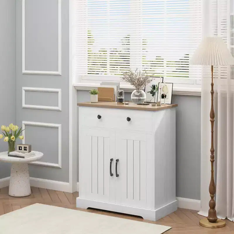Kitchen Storage Cabinet, Modern Buffet Cabinet with Storage, Coffee Bar with 2 Drawers and 2 Doors, Floor Buffet