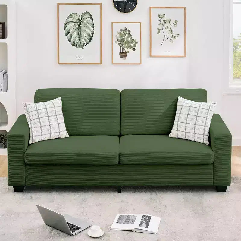 83 Comfy Corduroy Couches, Modern Upholstered Sofa with Wide Armrests, Cloud Couch with Deep Seat Sofa