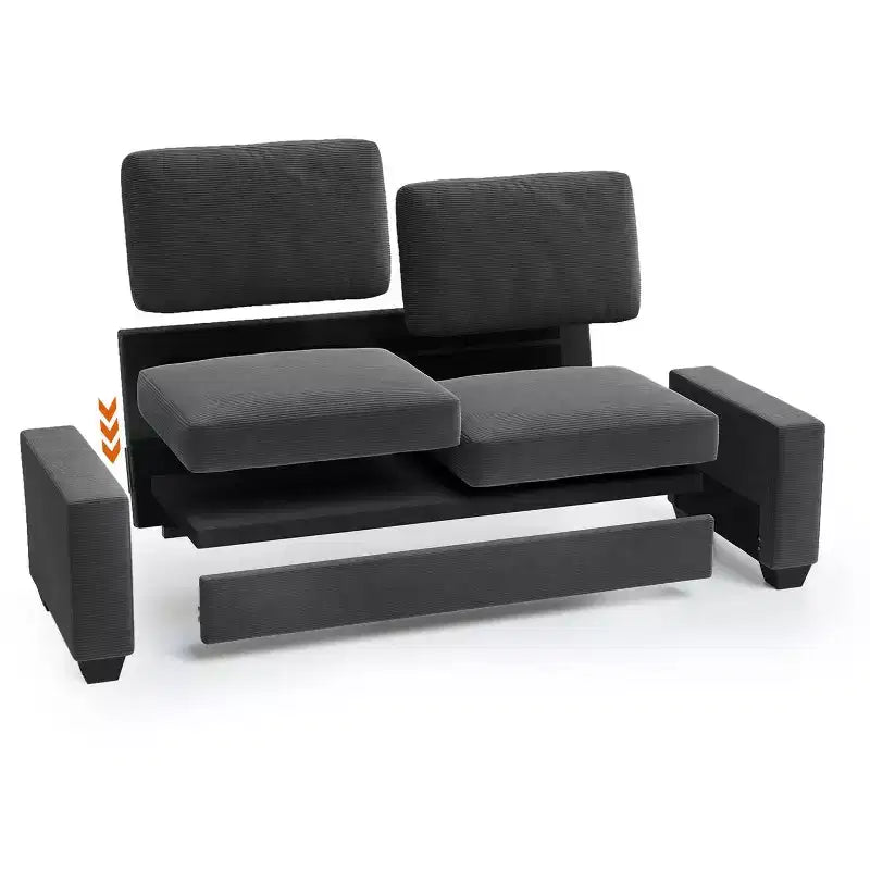 83 Comfy Corduroy Couches, Modern Upholstered Sofa with Wide Armrests, Cloud Couch with Deep Seat Sofa
