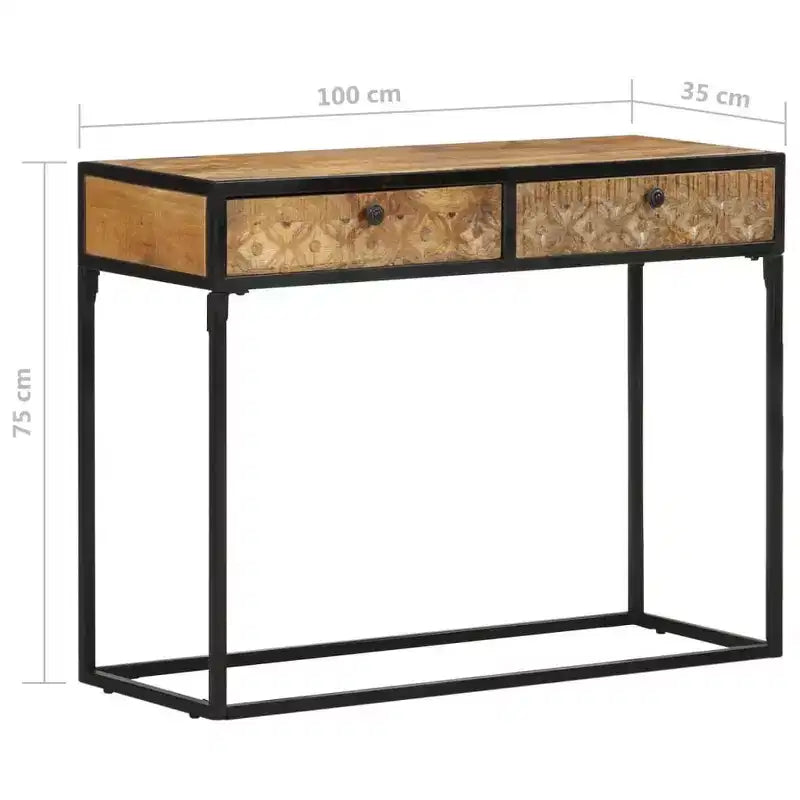 vidaXL Console Table 39.4x13.8x29.5 Solid Mango Wood