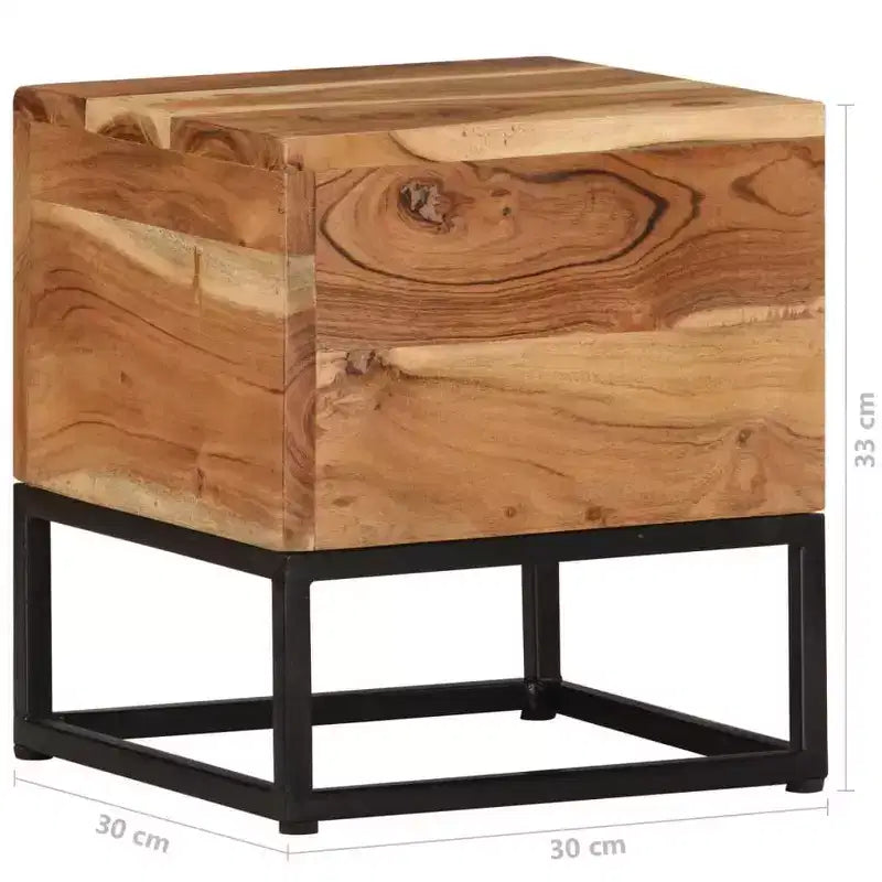 vidaXL Side Table 11.8x11.8x13 Solid Acacia Wood